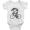 Cyklo kostra - Body dojčenské s krátkym rukávom - Krátký r. 12-18 mes ( Biela )