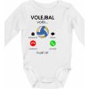 Volejbal volá - Body dojčenské s dlhým rukávom - Dlhý r. do 3 mes ( Biela )