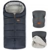 Petite&Mars Zimný set Jibot 3v1 + rukavice Jasie Charcoal Grey