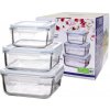 Glasslock Sklenená dóza obdĺžníková 3 ks 490 + 900 + 1200 ml