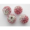 Shamballa korálka - 10 mm - ružová - 1 ks