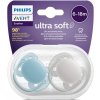 Avent Philips šidítko Ultrasoft Premium 2 ks sivá/modrá
