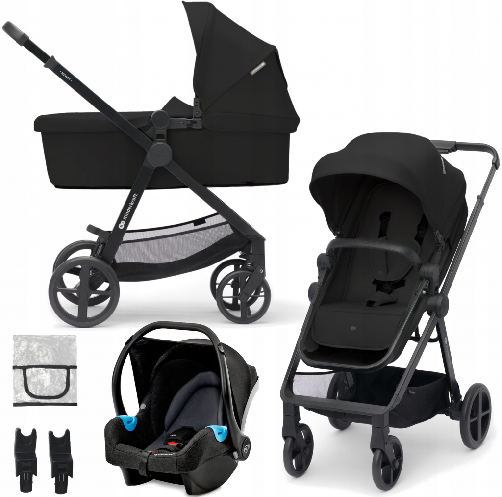 Kinderkraft 3in1 NEWLY classic black + MINK PRO 2023