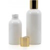 Plastová fľaša, biela, zlatý flip top, 300 ml