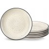 Vancasso Sada 6 dezertných tanierov s lesklou glazúrou a špirálovým vzorom 19,4 cm