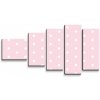Sablio Obraz - 5-dílný Biele bodky na ružovej - 100x60 cm