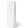 Luxusná darčeková taška na víno biela, 11x10x38 cm