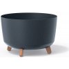 PROSPERPLAST kvetináč 23,5cm GRACIA ECO WOOD DGRL240W-S433W antracit plastový