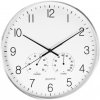 SEGNALE Nástenné hodiny s teplomerom a vlhkomerom 38 cm strieborný rám KO-837362290