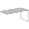 Hobis Pracovný stôl UNI O, k pozdĺ. reťazeniu, 160x75,5x80 cm, sivá/biela