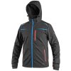 Canis (CXS) Pánska softshellová bunda CXS NORFOLK - Čierna / modrá / červená | 3XL