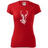 Jeleň z listov - Dámske Fantasy športové (dresovina) - 2XL ( Červená )