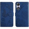 Peňaženkové kožené puzdro Sun Flower na Oppo A38 - Modrá