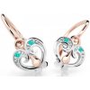 Cutie Jewellery Slušivé detské náušnice z ružového zlata C2211-10-X-4 svetlo zelená