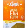JUNIOR-ST - Dekoračná pena A4 EVA Glitter zlatá 2,0 mm, sada 10 ks