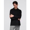 Ombre Men's structured knit polo collar sweatshirt - black čierna M Ombre 5902228917502