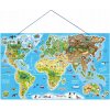 Magnetická tabuľa Woodyland Mapa sveta Vzdelávacia na stenu pre deti