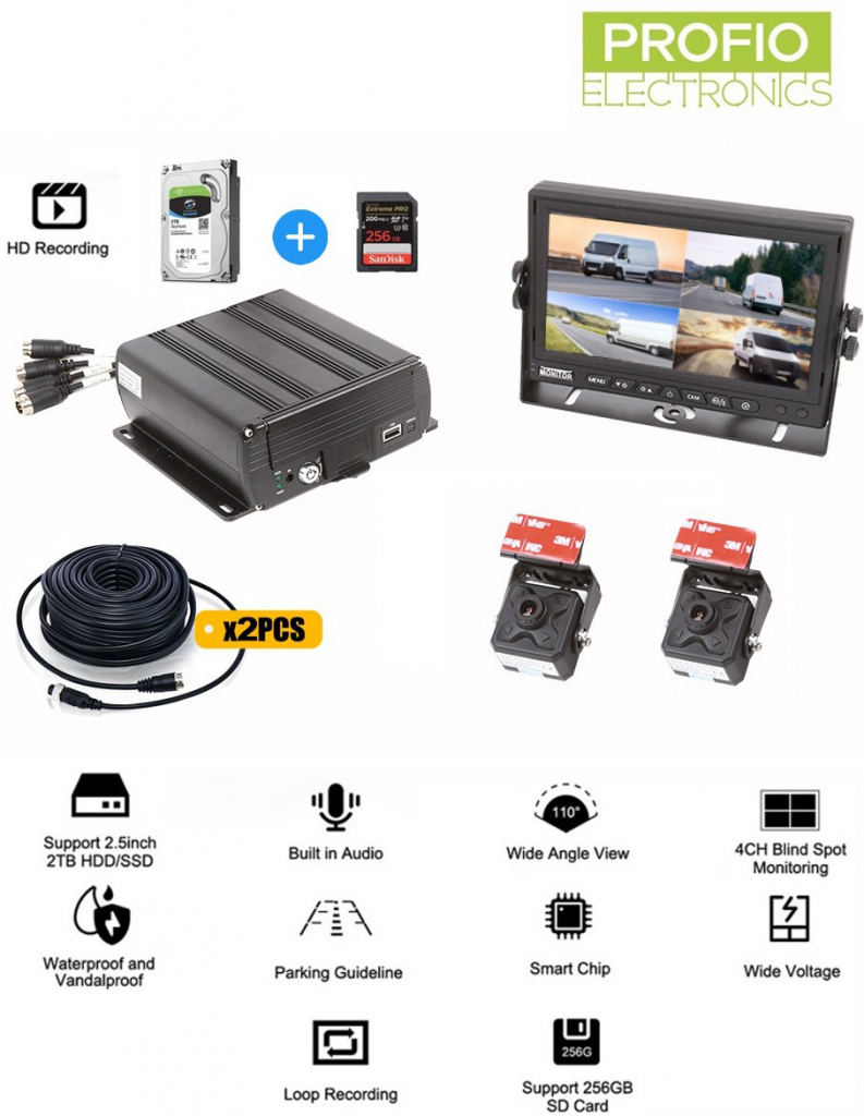 PROFIO X7 DVR kamerový systém 4 kanálový (až do 2TB HDD) (bez SIM podpory)