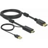 Delock DisplayPort / HDMI / USB prepojovací kábel Zástrčka HDMI-A, USB-A zástrčka, Konektor DisplayPort 2 m čierna 85964 pozlátené kontakty, 4K UHD Kábel; 85964