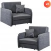 Mebel Elite zostava / set 2x Jednolôžkové rozkladacie kreslo VERO, sivá