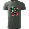 Šipkár kreslený terč - Klasické pánske tričko vyššej gramáže - 4XL ( Tmavá bridlica (sivá so zeleným nádychom) )