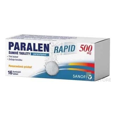 PARALEN RAPID 500 mg Pomarančová príchuť tbl eff 1x16 ks