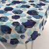 Biante Bavlnený oválny obrus Sandra SA-574 Modré hexagóny na bielom 140x160 cm