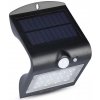 Záhradné LED nástenné svietidlo solárne 1,5W, 4000K, 200lm, čierne VT-767-2 (V-TAC)