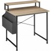 tectake 404663 písací stôl s policou a látkovým úložným boxom - industrial svetlé drevo, dub sonoma, 80 cm