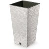Prosperplast Kvetináč FURU SQUARE ECO WOOD biely 29,5 cm