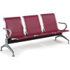 Kovová lavica do čakární STRONG, 3-sedadlo, červená