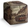 Sablio Taburet Kocka Historický autobus - 40x40x40 cm