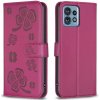 Peňaženkové kožené puzdro Four-leaf na Motorola Edge 40 Pro - Ružovo červená