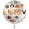 Premioloon Fóliový balón Happy Birthday Psíkovia 43 cm