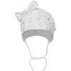 Dojčenská bavlnená čiapka s mašličkou New Baby NUNU biela, veľ. 68 (4-6m)