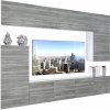 Obývacia stena Belini Premium Full Version šedý antracit Glamour Wood LED osvetlenie Nexum 128