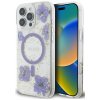 Guess púzdro Resin Flowers MagSafe pre iPhone 16 Pro fialové (GUHMP16LRBFGFGMU)
