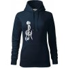 Husľový kľúč gitara - Mikina dámská Cape s kapucí - L ( Tmavomodrá (veľmi tmavá - skoro čierna) )