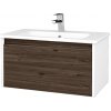 Dreja Umývadlová skrinka BONO SZZ 80 (umývadlo Euphoria) - N01 Biela lesk / Úchytka T34 / D25 Teak