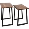 Clayre & Eef Set 2ks odkladací stolík kovové nohy a drevená doska - 50*30*50 / 45*30*45 cm - Clayre & Eef