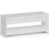 Šatníková lavica s policou na topánky, zosilnená, 1000 mm, biela