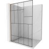 Mexen Kioto L, sprchová zástena Walk-In 100 x 200 cm, 8mm číre sklo čierny vzor, medený matný profil, 800-100-103-65-78