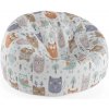 Sablio Sedací vak Cocoon Animované lesné zvieratká - 115 x 75 cm x 45 cm