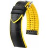 Remienok Hirsch Andy 2 - čierno-žltý - 22 mm - L – Štandardná dĺžka (doporučujeme) - 20 mm - Strieborná + 5 rokov záruka a darček ZADARMO