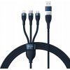 Baseus CASS030103 Flash Series 2 3v1 USB USB-C + Micro USB + Lightning 100W, 1,2m, modrý