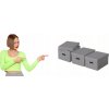 Esselte Home veľkosť M 26,5 x 20,5 x 36,5 cm, sivá – sada 3 ks