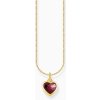 Thomas Sabo KE2268-414-10-L45V Gold-plated chain w. dark red heart pendant