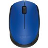 Logitech M171/Kancelářská/Optická/1 000 DPI/Bezdrátová USB/Černá-modrá 910-004640