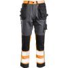 Reflexné pracovné nohavice FLASH Veľkosť: 50, Farebnosť: Šedá/Oranžová