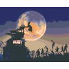 ZUTY Maľovanie podľa čísel - HALLOWEEN PRI SPLNE MESIACA Rámovanie: vypnuté plátno na rám, Rozmer: 80x100 cm